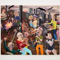 Armin Boehm – Vision of a queer orgy, 2017, olio e tessuto su tela