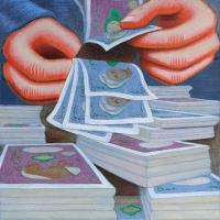 Nicola Vitale - Banconote, 1996, olio su tela