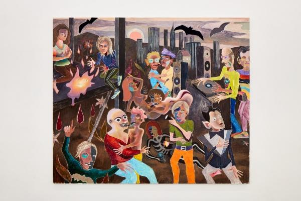 Armin Boehm – Vision of a queer orgy, 2017, olio e tessuto su tela