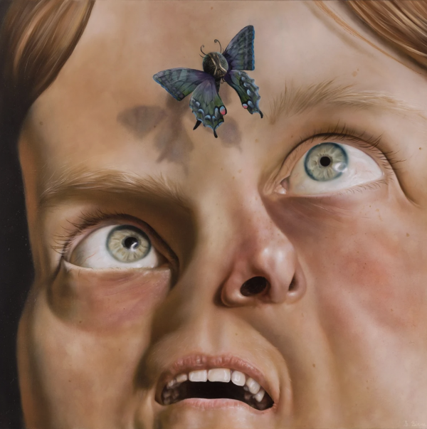 Sara Birns - Disruptions of the Butterfly, 2023, olio su tela