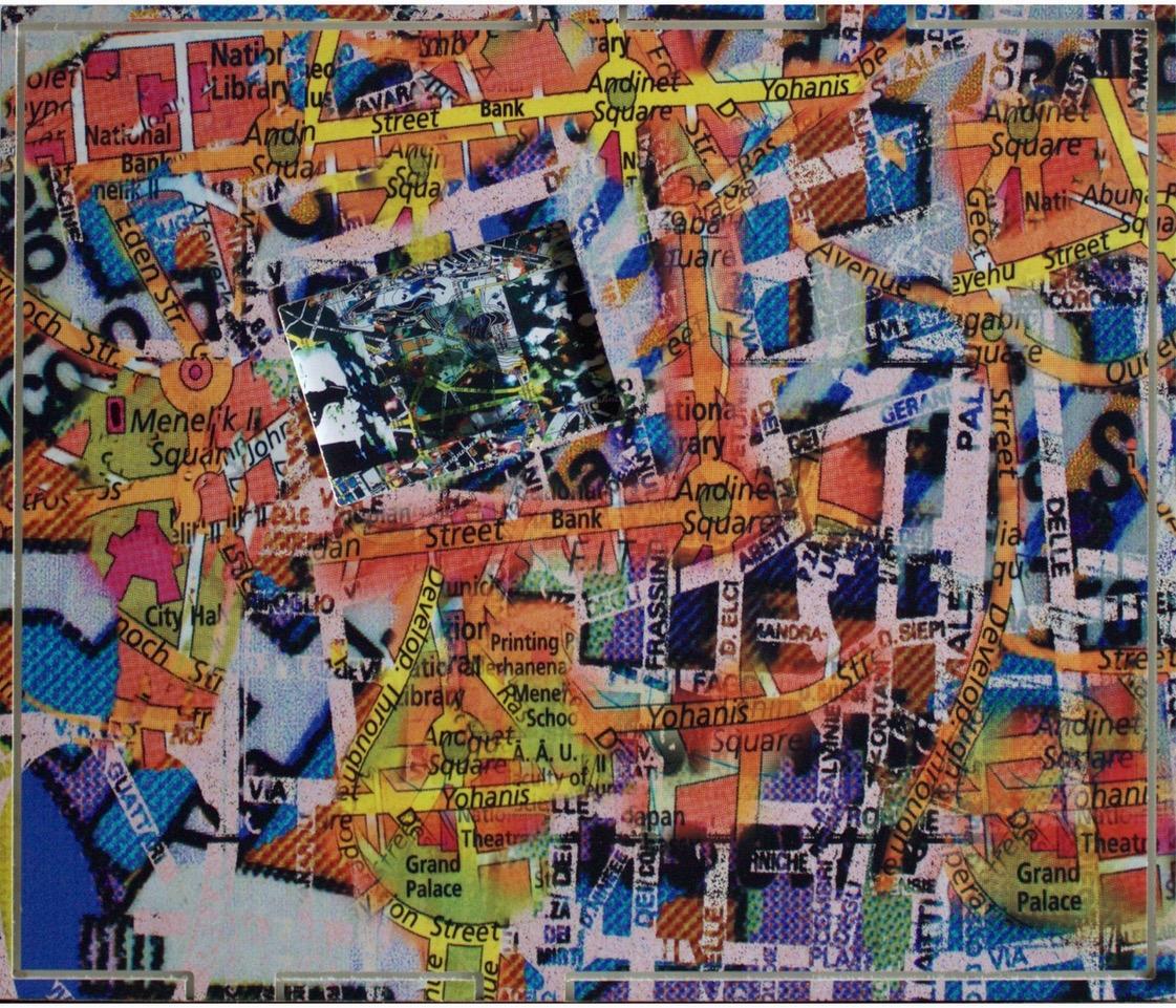 Street Bank - Mario Sasso, pittura digitale su pannello, 2010