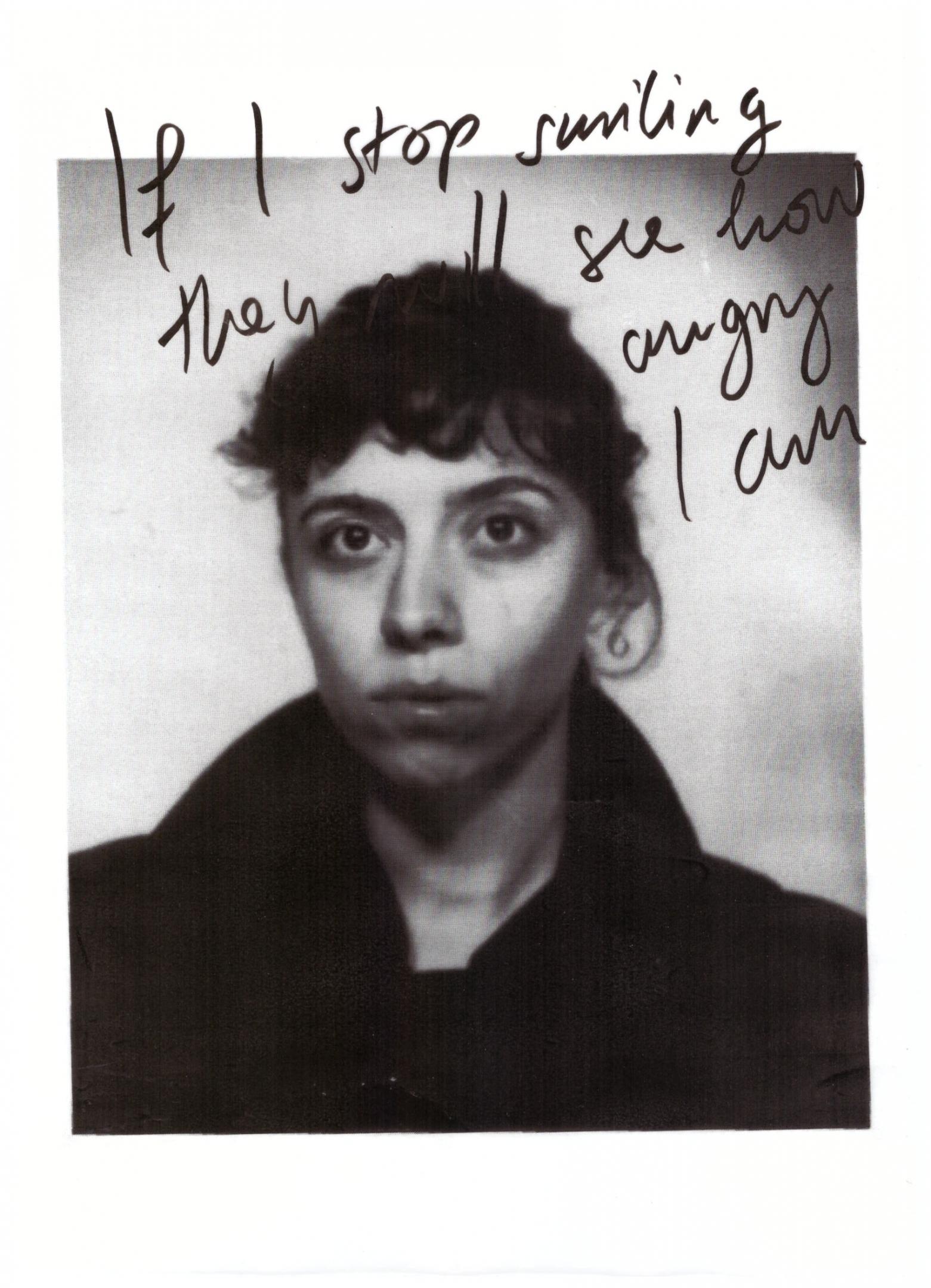 Mila Panic – If I stop smiling, 2021 - ongoing, drawing on the photograph